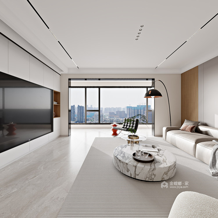 165平紫宸东苑大平层现代风格-客厅效果图及设计说明