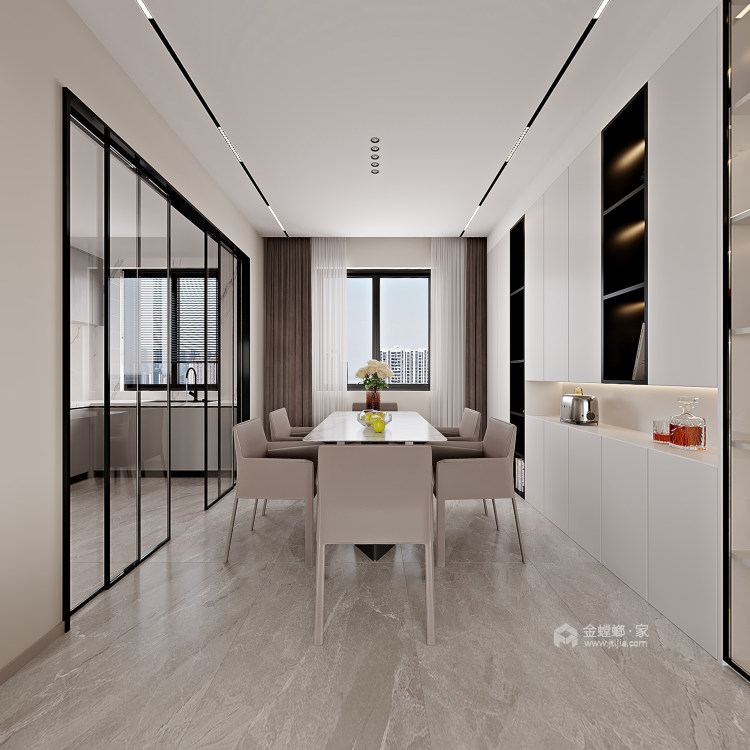 165平紫宸东苑大平层现代风格-餐厅效果图及设计说明