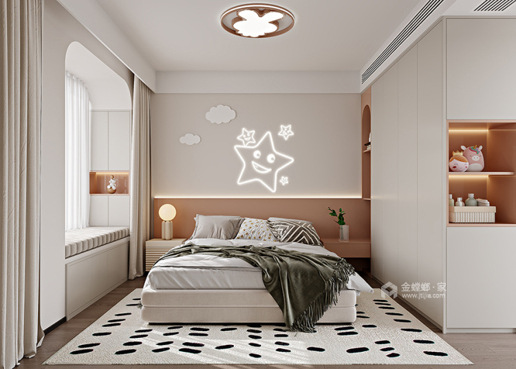 139m²琴岛壹号院奶油极简风格-卧室效果图及设计说明