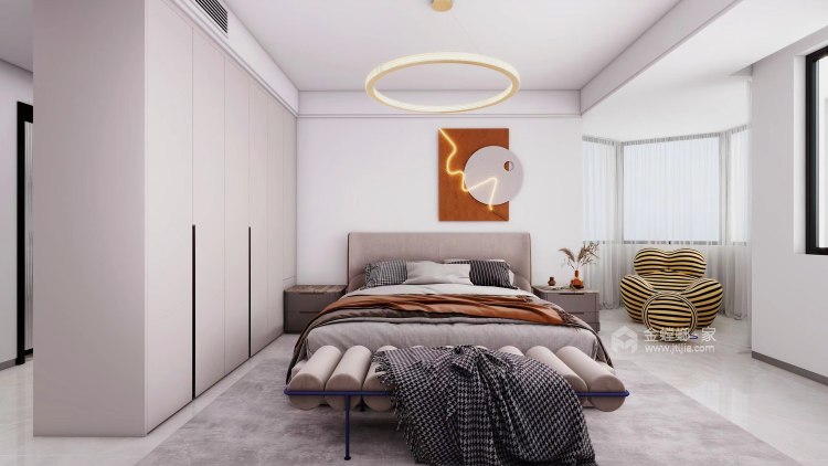 180平美的城现代风-卧室效果图及设计说明