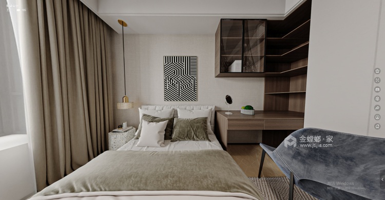 127平景胜安邦新中式风格-卧室效果图及设计说明