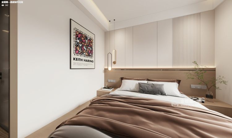 132平通威城市花园现代轻奢-卧室效果图及设计说明