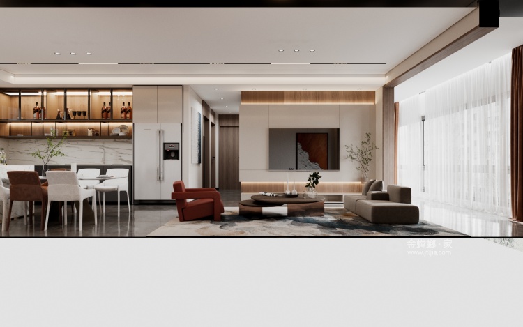 111平常绿悦龙府现代轻奢-餐厅效果图及设计说明