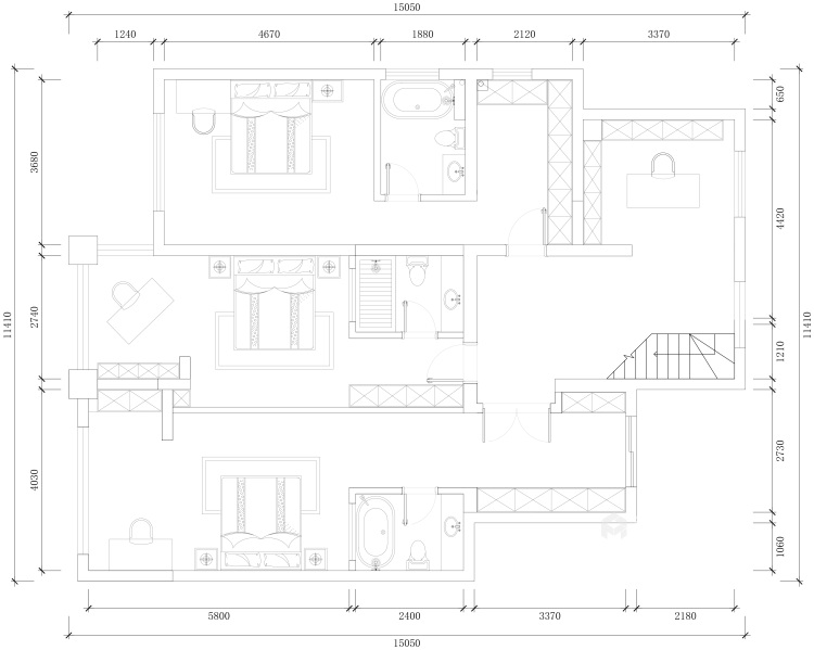 240平金沙湖高尔夫官邸至简而奢-平面设计图及设计说明