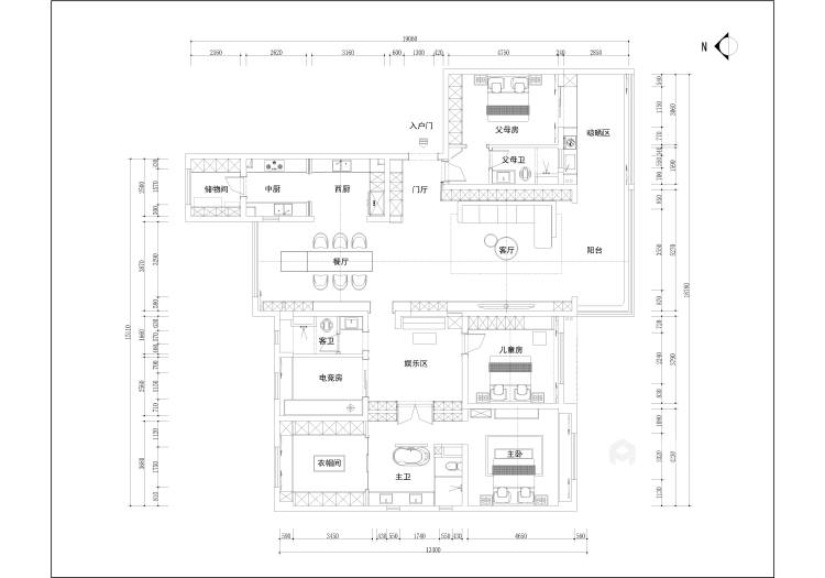268平碧桂园意式极简-平面设计图及设计说明