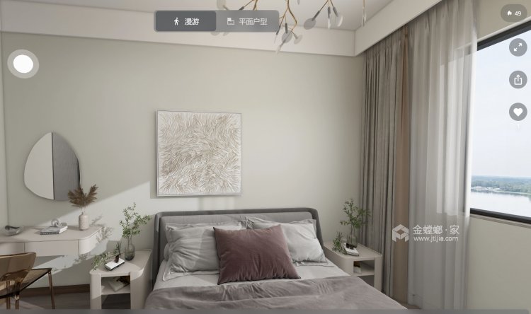 128景秀峨眉二期现代风格-卧室效果图及设计说明