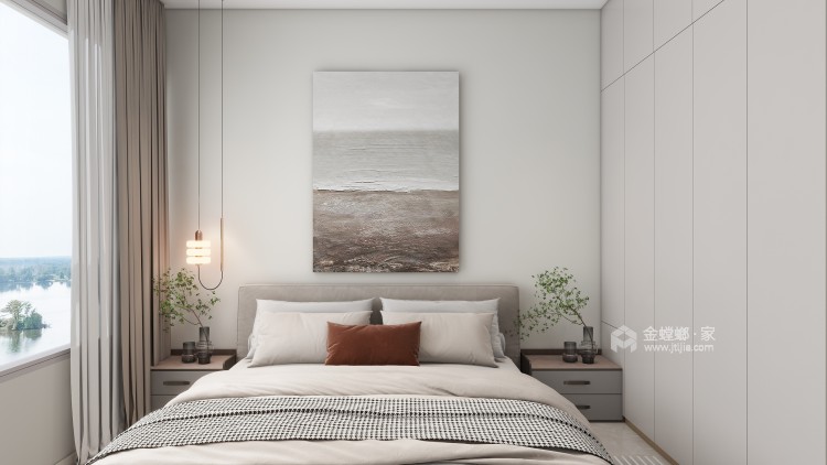 99平翡翠堂小区现代风格-卧室效果图及设计说明