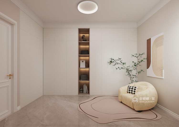 75平明山学府法式奶油风-卧室效果图及设计说明