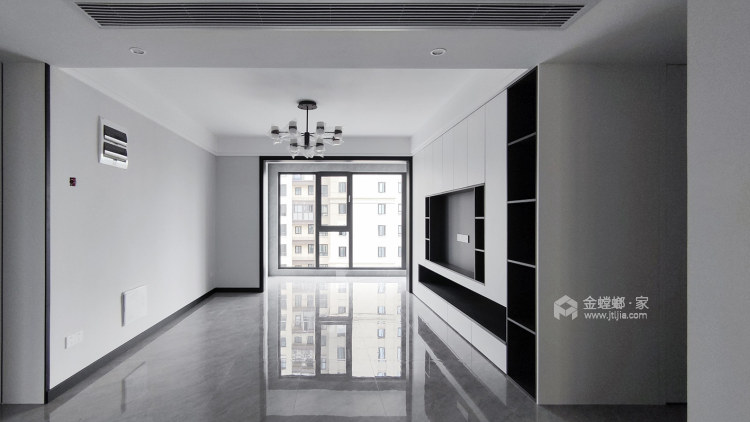 150平合山府黑白现代-客厅效果图及设计说明