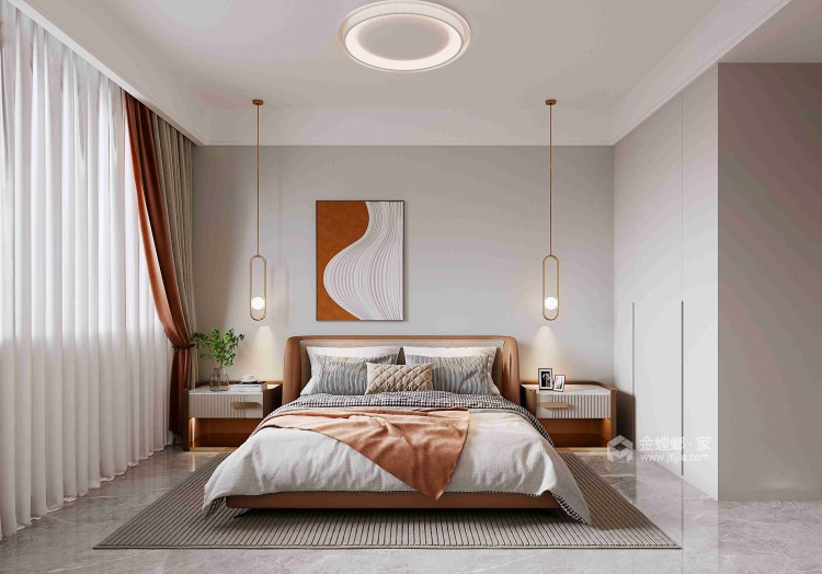 130平安居家园现代简约-卧室效果图及设计说明