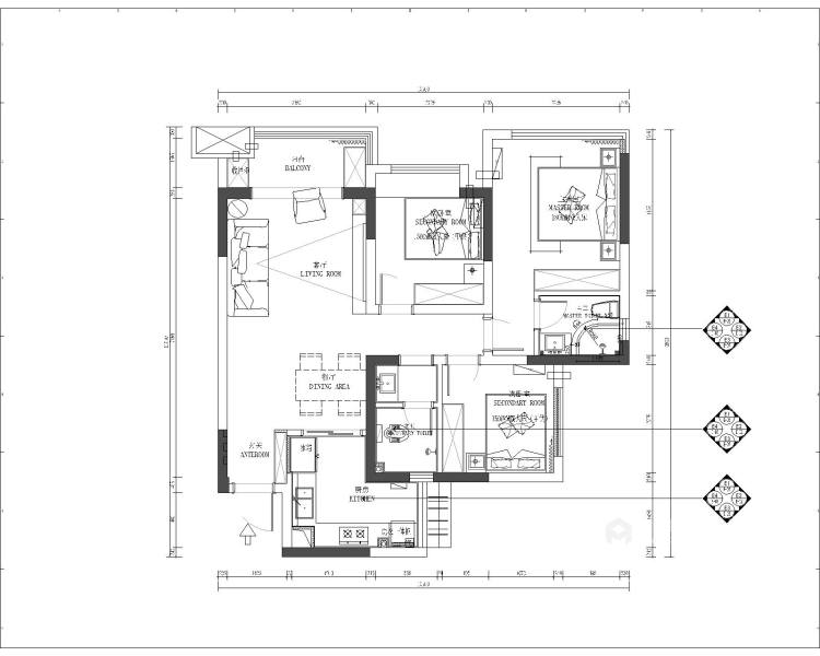99平翡翠堂小区现代风格-平面设计图及设计说明