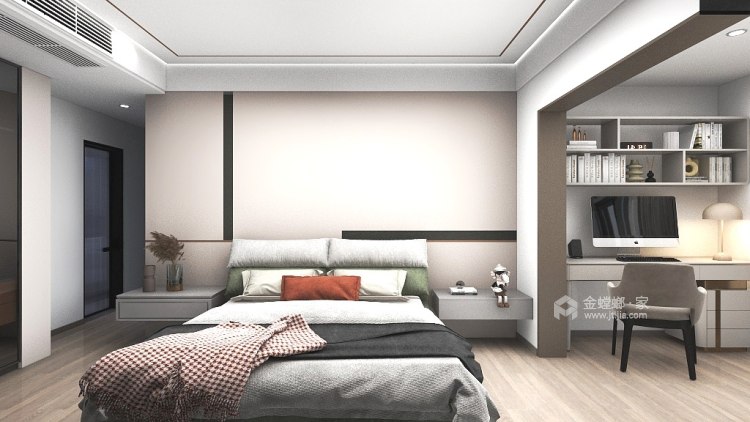 丽雅江宸215大平层现代轻奢风格-卧室效果图及设计说明