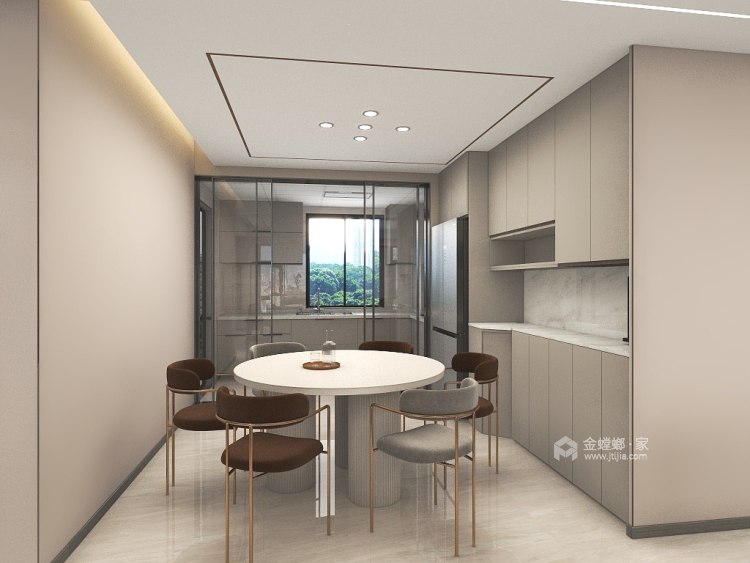 丽雅江宸215大平层现代轻奢风格-餐厅效果图及设计说明