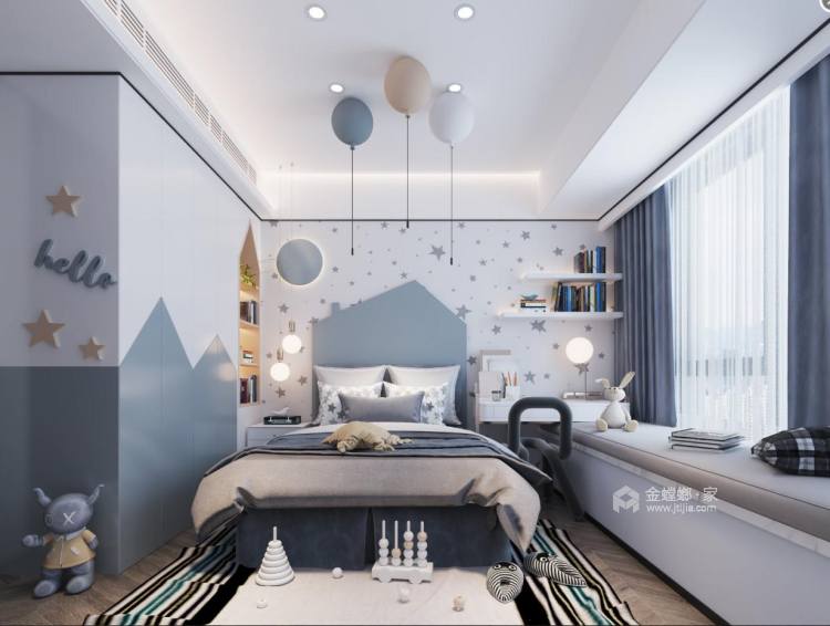 140平金沙城轻奢风-卧室效果图及设计说明
