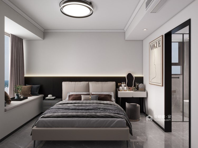 110平恒大天府半岛现代极简风-卧室效果图及设计说明