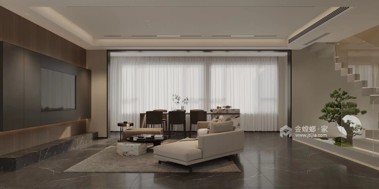 182平翡翠堂意式现代雅居方案-客厅效果图及设计说明