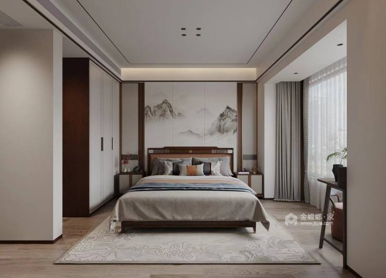 路桥·锦绣熙园136㎡中式风格-卧室效果图及设计说明
