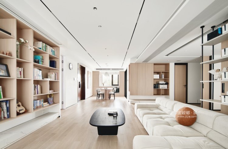 180平天工新著现代原木风-客厅效果图及设计说明