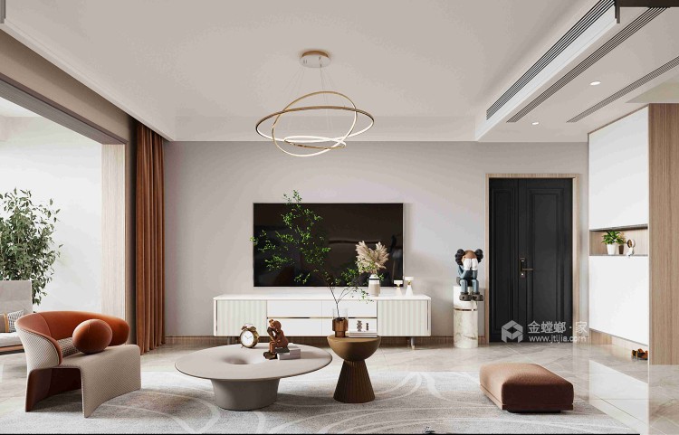 132平龙悦城现代简约-客厅效果图及设计说明