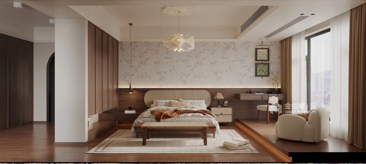 152m²保利领秀前城复古法式风-卧室效果图及设计说明