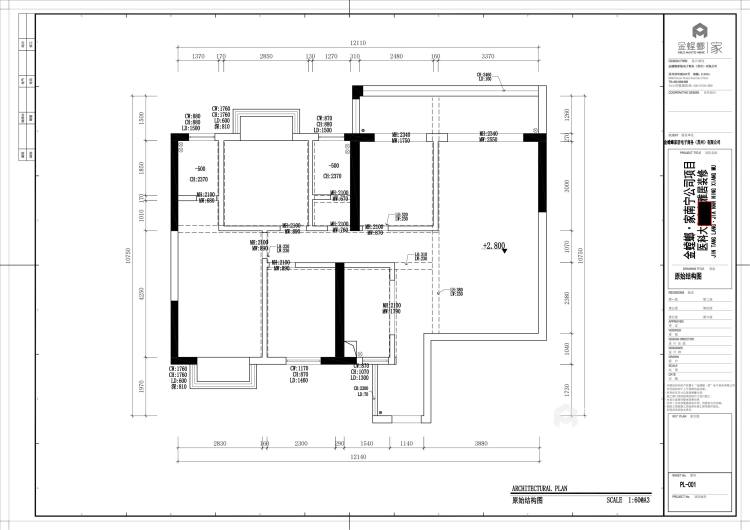 120m²医科大危旧房现代中式风-业主需求&原始结构图