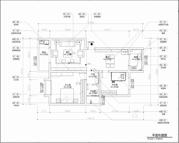 125宇信凯旋城现代简欧-平面设计图及设计说明