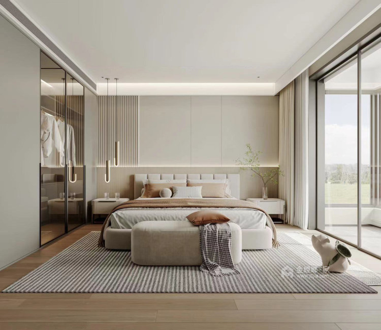 93平嘉凯城苏纶里现代简约风-卧室效果图及设计说明