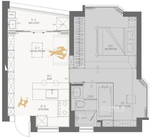 49平锦江公寓现代简约风-平面设计图及设计说明