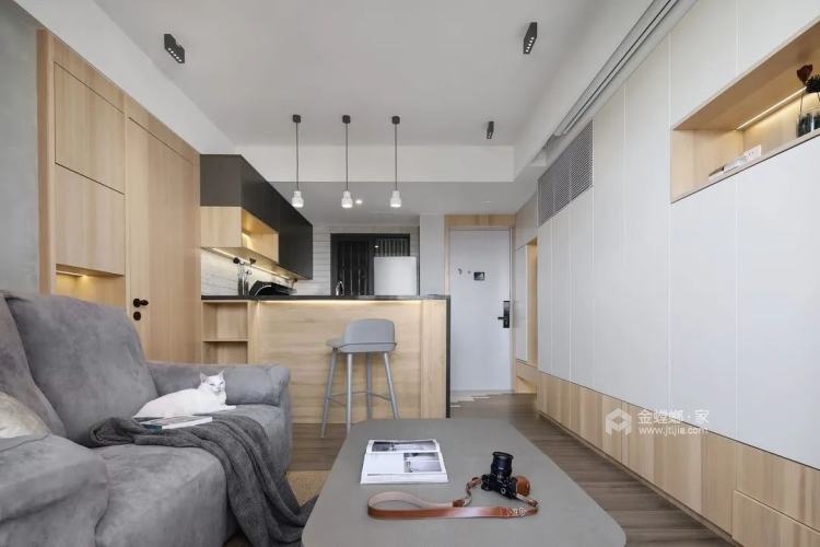 49平锦江公寓现代简约风-客厅效果图及设计说明