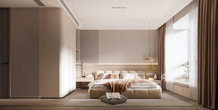 130平绿地太湖城现代简约风格-卧室效果图及设计说明