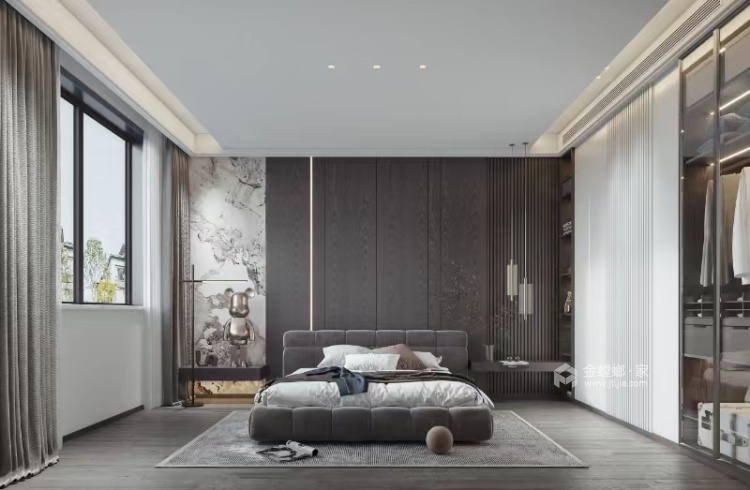 350平中兴兰溪荟现代轻奢风格-卧室效果图及设计说明