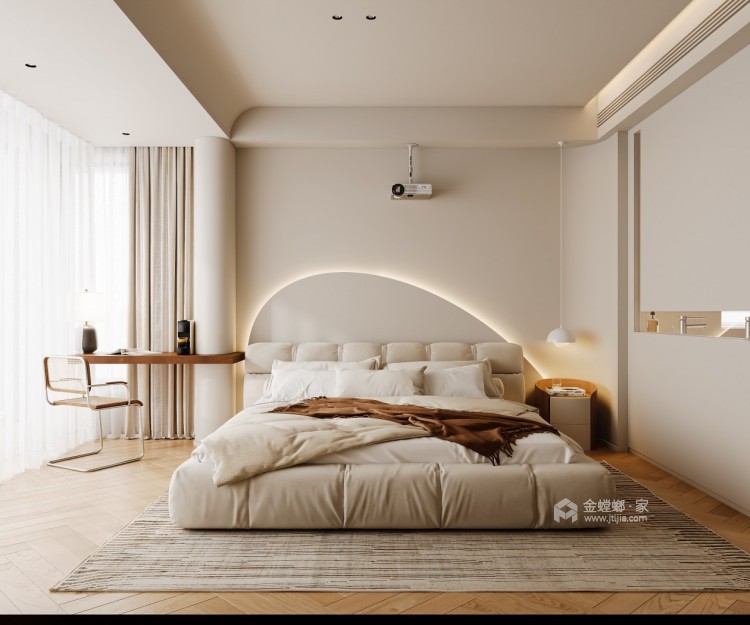 170平中信国安城现代奶油-卧室效果图及设计说明