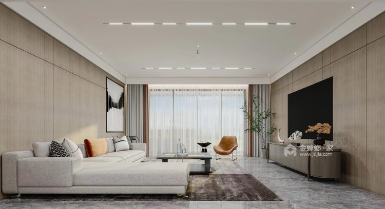 220平时代悦城现代风格-客厅效果图及设计说明