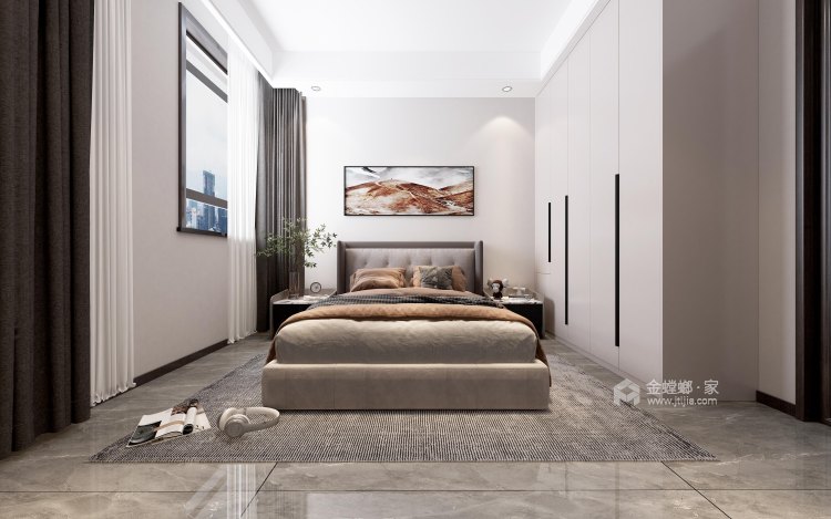 160平方香泊湾现代轻奢-卧室效果图及设计说明