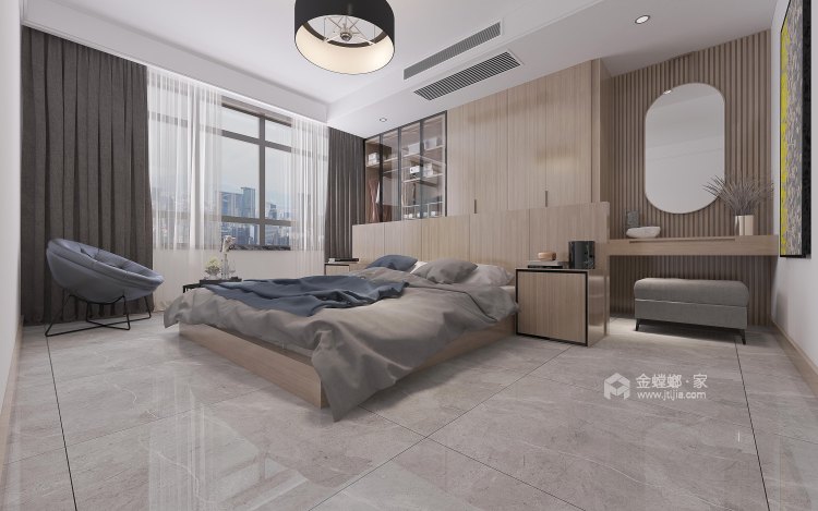 147平方路劲御城现代简约-卧室效果图及设计说明