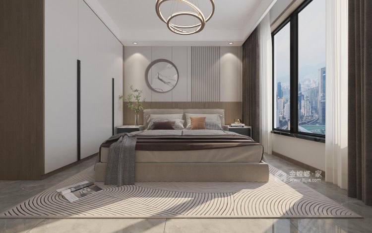 137平方九州城现代简约-卧室效果图及设计说明