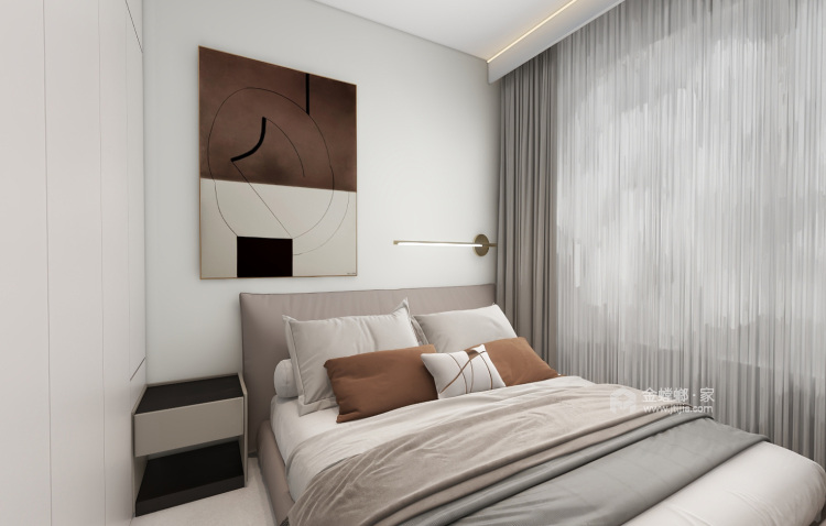 95平鲁能公馆现代风-卧室效果图及设计说明