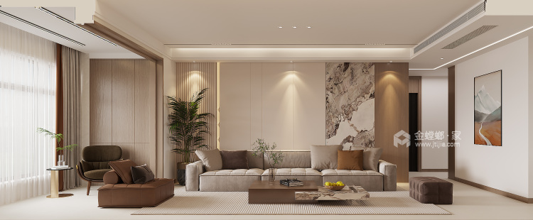 130财富世家现代简约-客厅效果图及设计说明