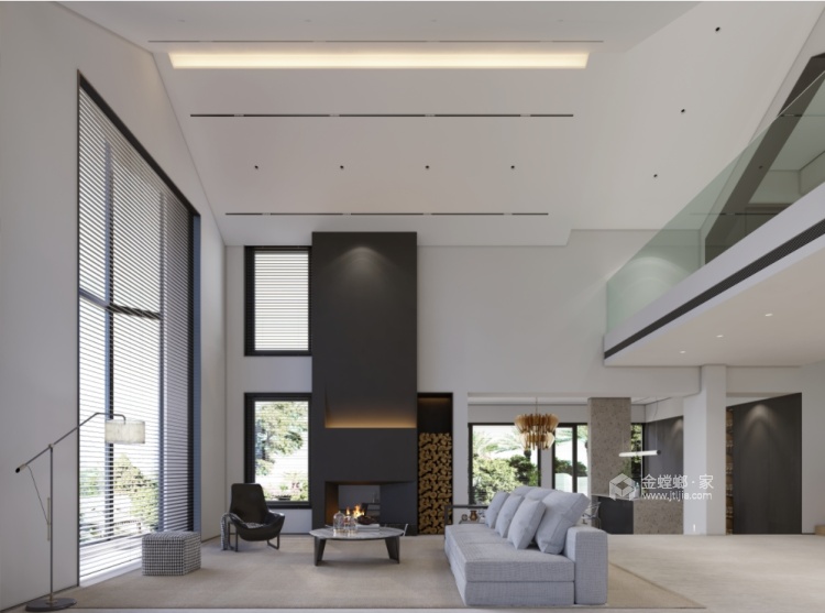 465平f天下欧景园现代极简-客厅效果图及设计说明