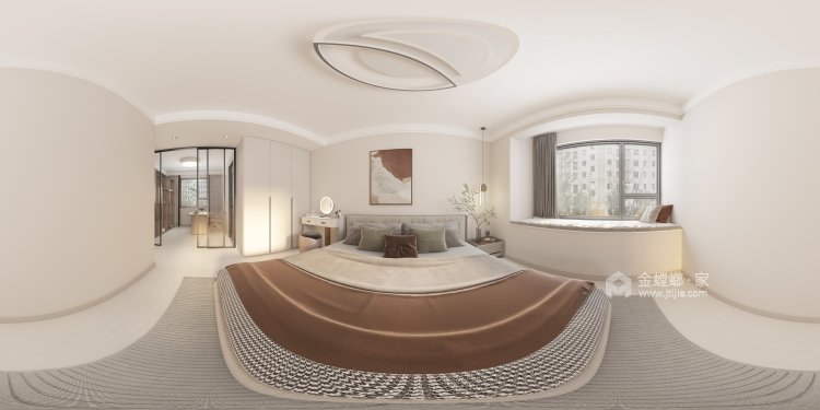 125平高晟福润城现代奶油风-卧室效果图及设计说明