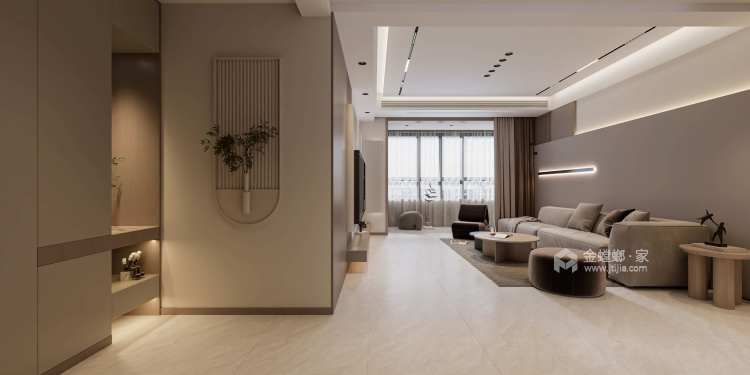 168平海棠公馆现代风格-客厅效果图及设计说明