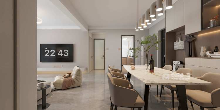 113平华天珑悦现代风格-客厅效果图及设计说明