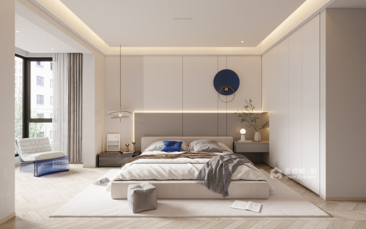 167平方金科星台现代极简-卧室效果图及设计说明