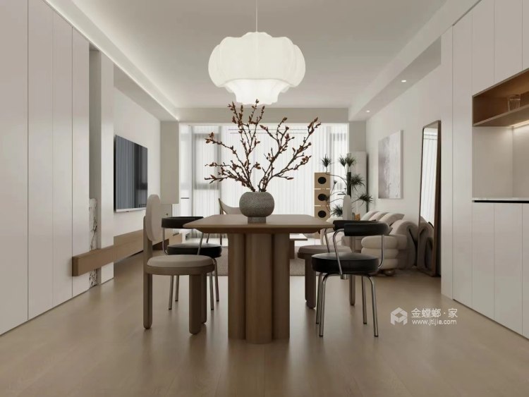 138平绿锦御府现代极简风-餐厅效果图及设计说明
