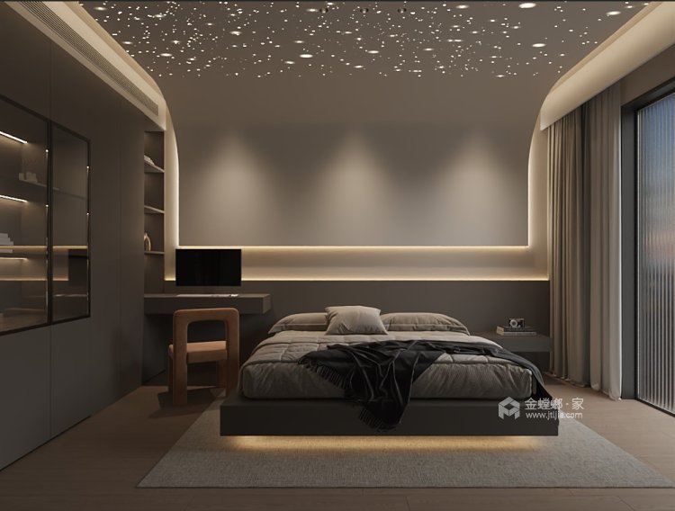 185平新世界花园意式轻奢风格-卧室效果图及设计说明