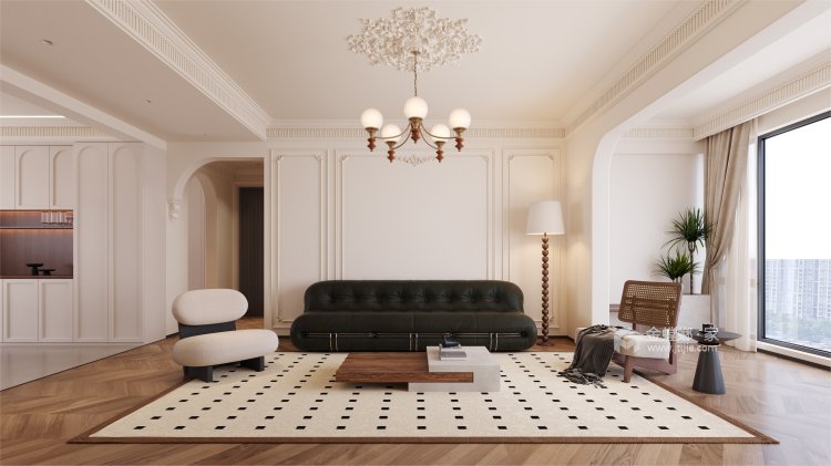 170平方和润家园复古法式风格-客厅效果图及设计说明