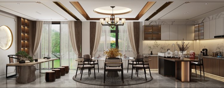 370平方东方人家现代中式风格-餐厅效果图及设计说明