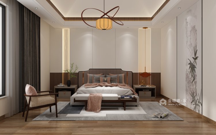 370平方东方人家现代中式风格-卧室效果图及设计说明
