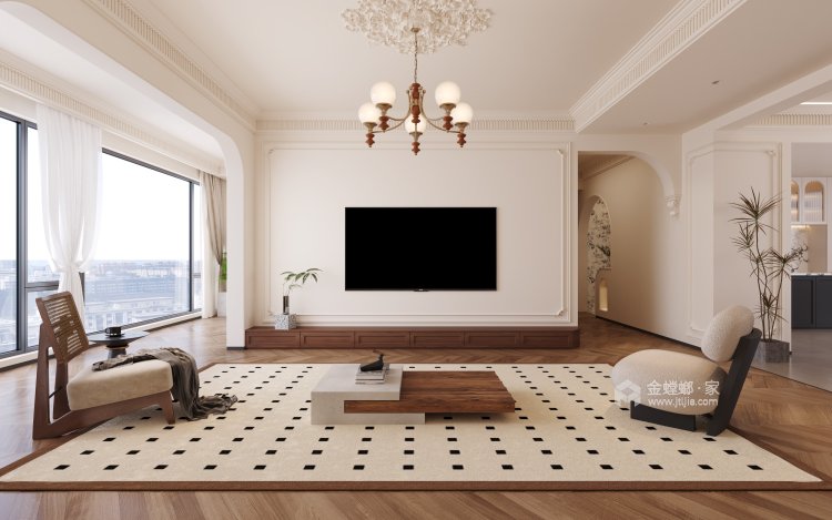 170平方和润家园复古法式风格-客厅效果图及设计说明