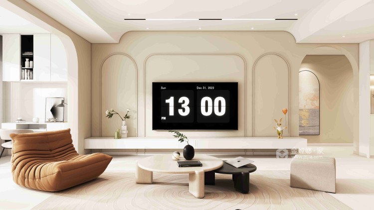 140平清风苑法式-客厅效果图及设计说明